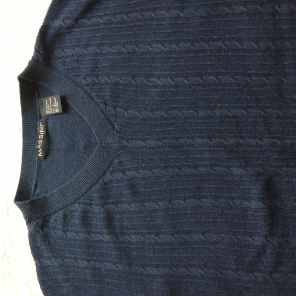Massini Large Navy Cotton Pullover Sweater Vest